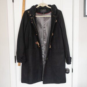 J.Crew Black Wool Toggle Pea Coat Women's Size 10